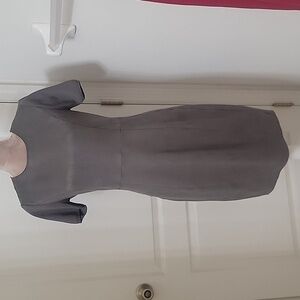 Elie Tahari 'Emily' Faux Suede Front Sheath Dress, Size 6, Granite Color, EUC